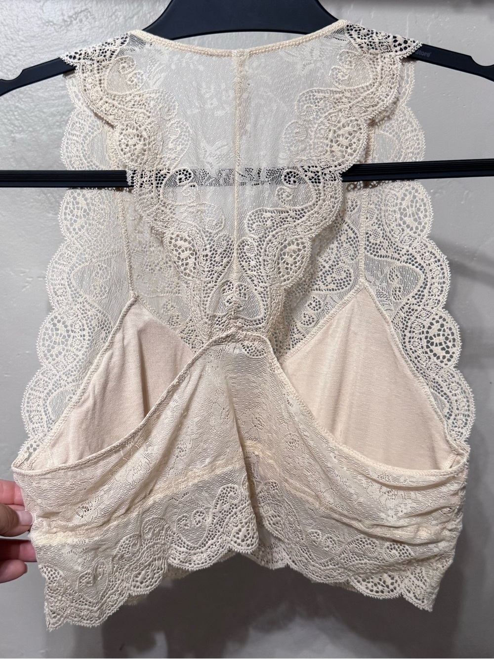 Racerback Lace Bralette in Light Cream - Picture 8 of 10
